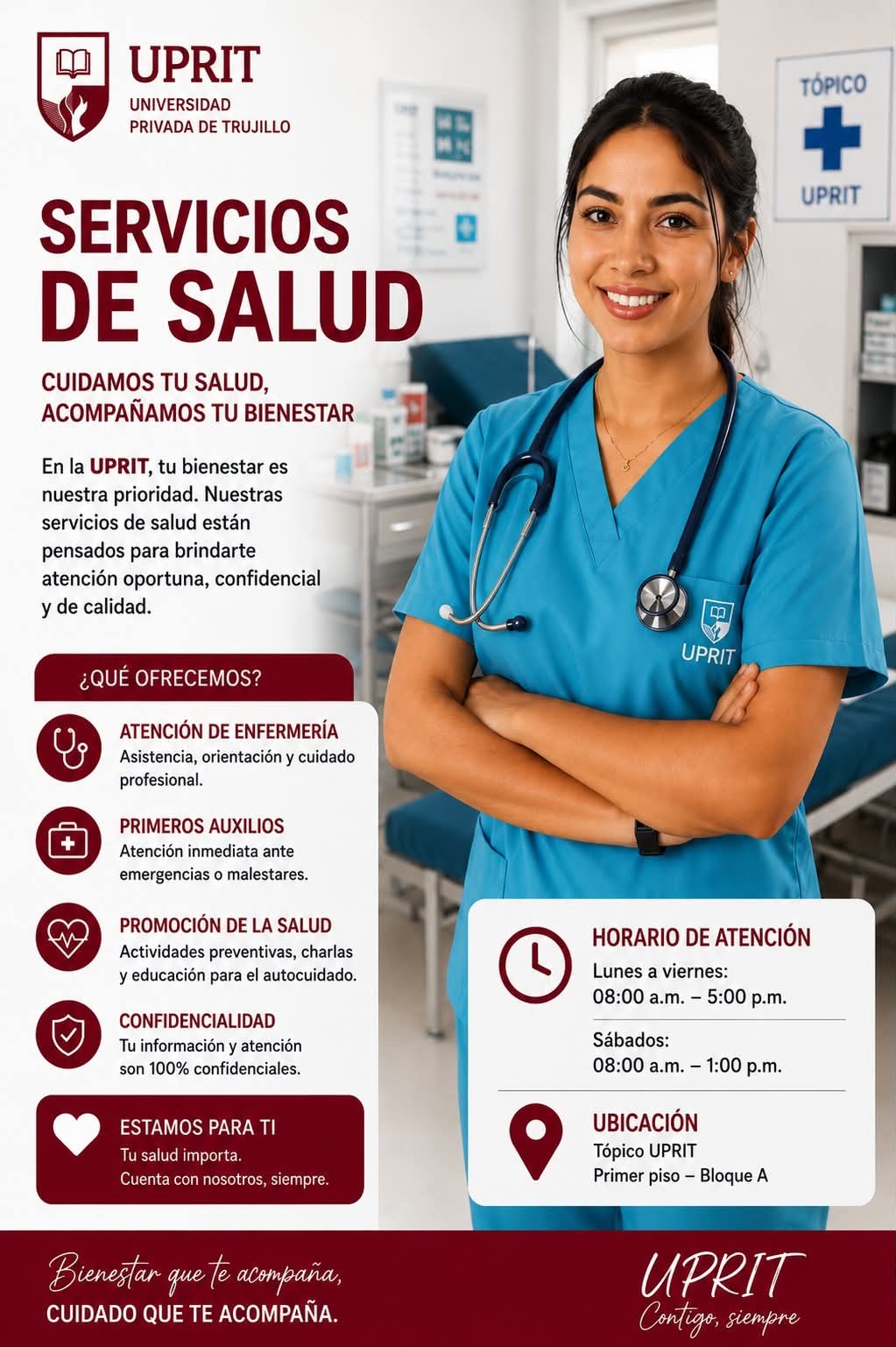Flyer oficial de Servicios de Salud UPRIT